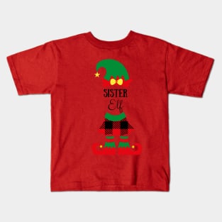 sister elf cute funny matching christmas xmas gift Kids T-Shirt